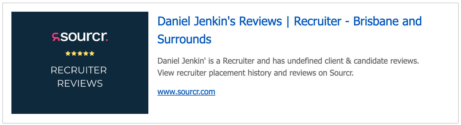 Daniel Jenkin's Reviews | Recruiter - Brisbane and Surrounds