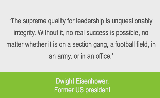 Eisenhower quote about leadership integrity